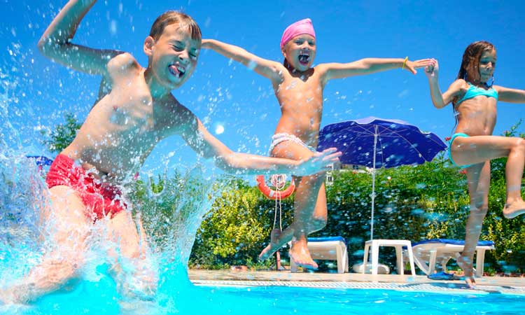 Kids Jumping in Pool