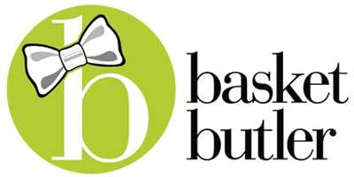 Letter b in a green circle with a bow tie and business name logo