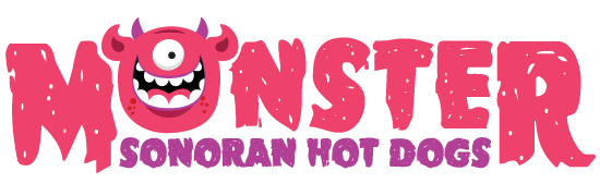 Pink and purple stylized text with a one-eyed monster head as the O.
