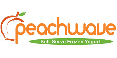 Orange text with a peach and a green banner with white text.