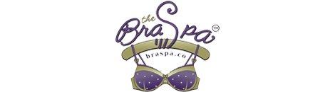 Purple bra on a hanger and purple text